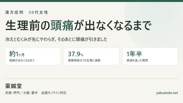 生理前の頭痛が1ヶ月で出なくなった｜30代女性の漢方症例
